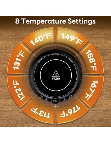 Calentador de Tazas Eléctrico GNIYUIX con 8 Temperaturas