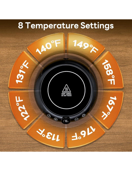 Calentador de Tazas Eléctrico GNIYUIX con 8 Temperaturas
