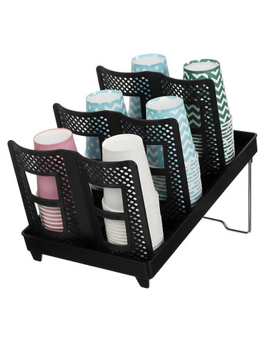 Dispensador de Tazas de Café Meyeyaia Negro 6 Compartimentos