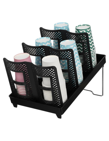 Dispensador de Tazas de Café Meyeyaia Negro 6 Compartimentos