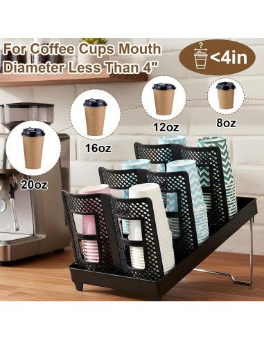 Dispensador de Tazas de Café Meyeyaia Negro 6 Compartimentos