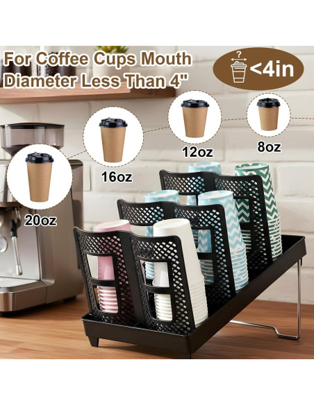 Dispensador de Tazas de Café Meyeyaia Negro 6 Compartimentos