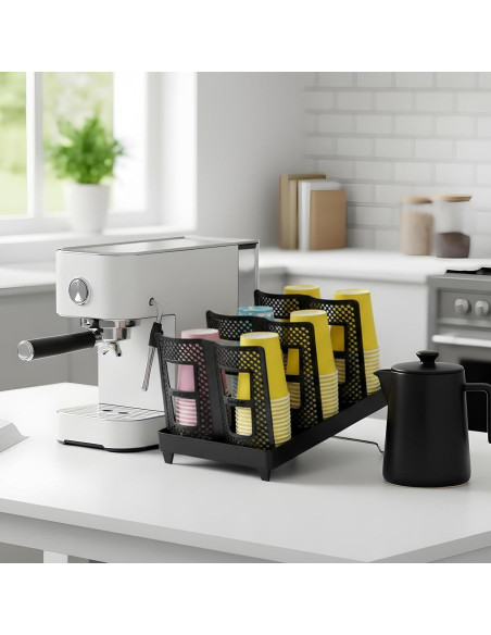 Dispensador de Tazas de Café Meyeyaia Negro 6 Compartimentos