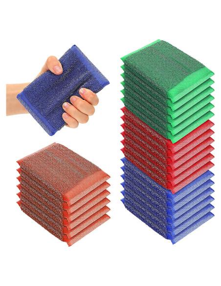 Paquete de 24 Esponjas de Acero Inoxidable Molain Sin Rayones