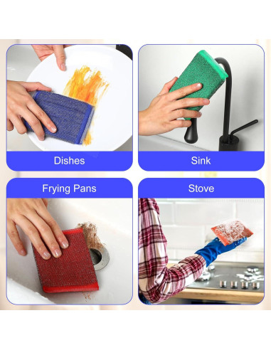 Paquete de 24 Esponjas de Acero Inoxidable Molain Sin Rayones