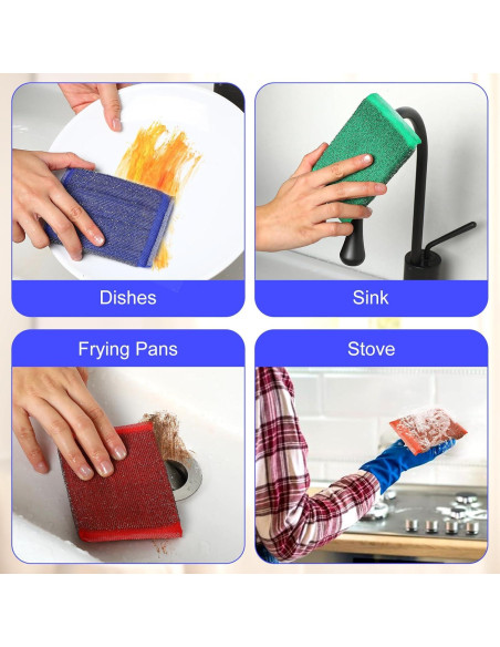 Paquete de 24 Esponjas de Acero Inoxidable Molain Sin Rayones