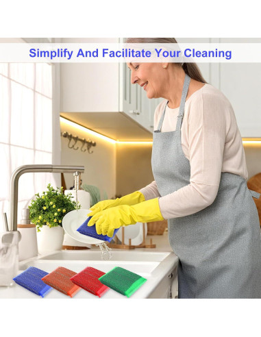 Paquete de 24 Esponjas de Acero Inoxidable Molain Sin Rayones