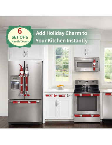 Juego de 6 Fundas para Manijas de Refrigerador YIJXPOIN Navidad
