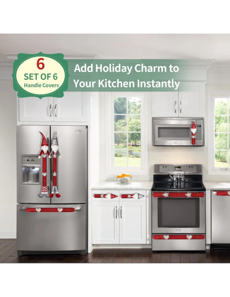 Juego de 6 Fundas para Manijas de Refrigerador YIJXPOIN Navidad