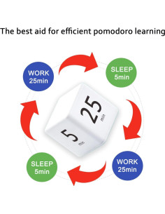 Temporizador Pomodoro DQDEDIAN Cubo 4 Configuraciones 90g 2