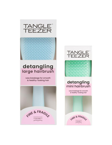 Tangle Teezer Cepillos Desenredadores Fino y Frágil Dúo Azul y Menta