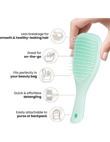 Tangle Teezer Cepillos Desenredadores Fino y Frágil Dúo Azul y Menta