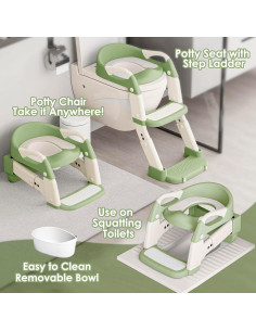 Asiento de Entrenamiento para Baño 3 en 1 Argenens Verde 2