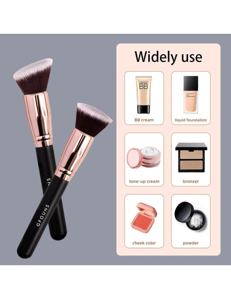 Brocha Kabuki Angulada GFOUNS para Base Líquida y Polvo