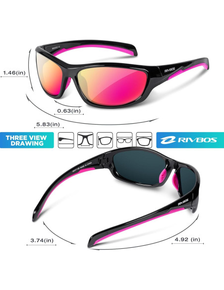 Gafas de sol RIVBOS polarizadas UV400 para deportes y aire libre