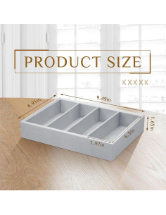 Organizador de Gafas Amylove 4 Rejillas Terciopelo Gris 2