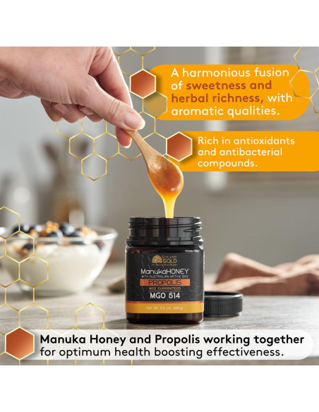 Miel Cruda Manuka Nature's Gold MGO 514+ con Propolis 250g