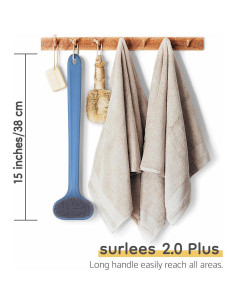 Cepillo de Espalda Surlees 38 CM Azul Exfoliador Suave 4 2