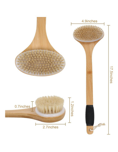 Cepillo de Espalda OWIIZI con Mango de Bambú 112 cm y Cerdas Rígidas