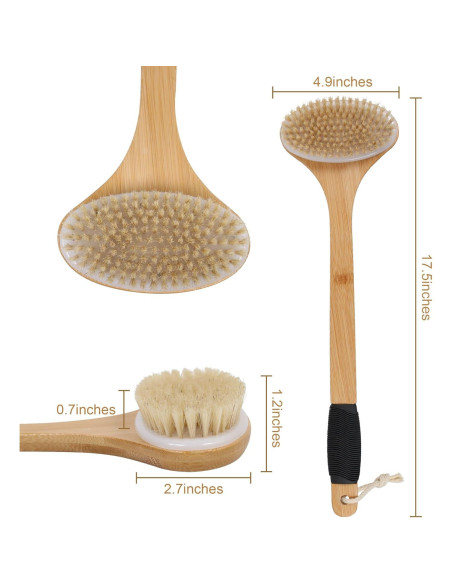 Cepillo de Espalda OWIIZI con Mango de Bambú 112 cm y Cerdas Rígidas
