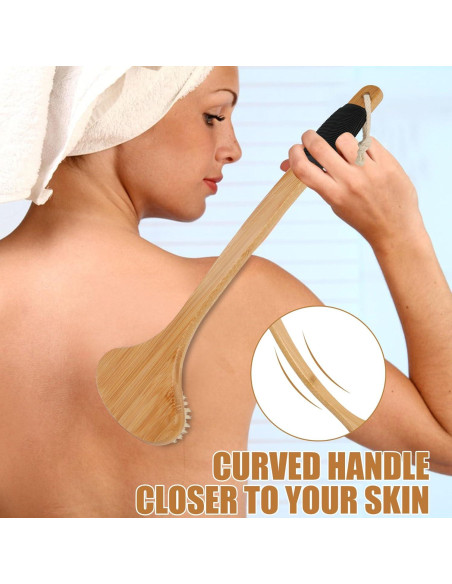 Cepillo de Espalda OWIIZI con Mango de Bambú 112 cm y Cerdas Rígidas