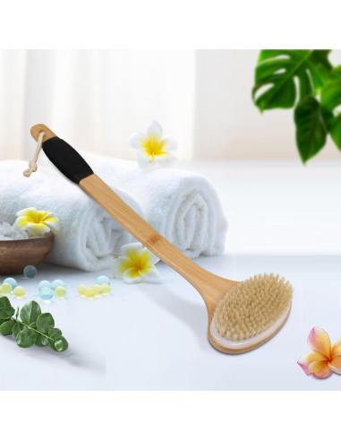 Cepillo de Espalda OWIIZI con Mango de Bambú 112 cm y Cerdas Rígidas