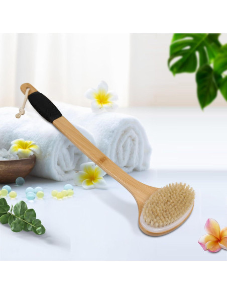 Cepillo de Espalda OWIIZI con Mango de Bambú 112 cm y Cerdas Rígidas