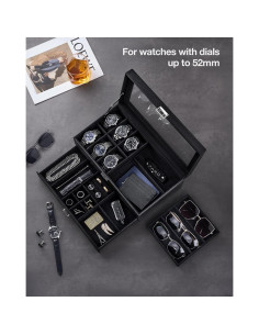 Caja de Joyería ProCase para Hombres con Cerradura y 6 Relojes 2