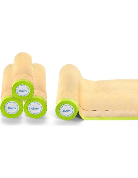 Jucoan 6 Rollos de Papel de Enmascarar Pre-Cinta 45.72 cm