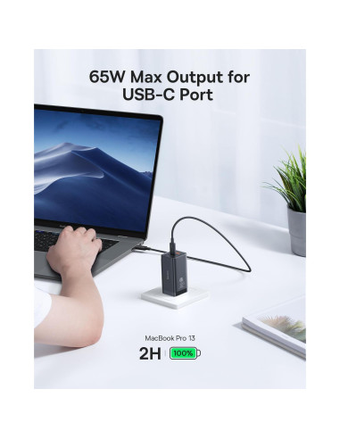 Baseus Estación de Acoplamiento 10 en 1 USB-C 65W 4K