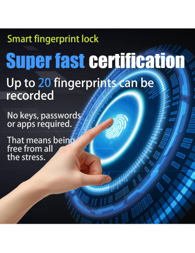 Candado de Bicicleta Biométrico OFASONO BFP0024 Antirrobo 1.5m