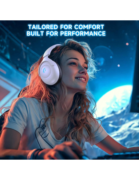 Auriculares Gaming Inalámbricos Rumoon 01, 45H Batería, Sonido 3D