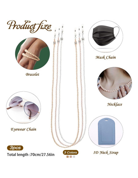 Cadena de Gafas de Perlas 75 cm - Soporte para Gafas