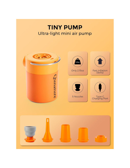 Bomba de Aire Eléctrica Portátil ROCKBROS 1500mAh Inflar/Desinflar