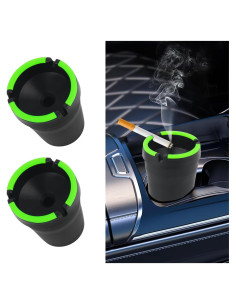 Cenicero para Auto YGDMD Negro, Sin Humo, 11 cm, 2 Pcs