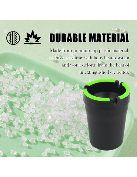 Cenicero para Auto YGDMD Negro, Sin Humo, 11 cm, 2 Pcs