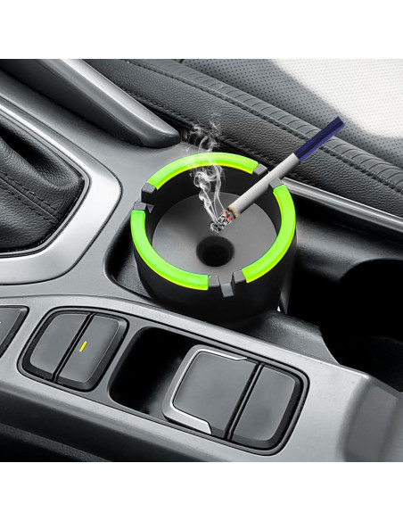 Cenicero para Auto YGDMD Negro, Sin Humo, 11 cm, 2 Pcs
