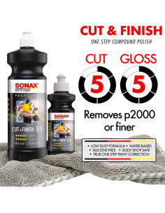 Pulidor SONAX Cut & Finish 250ml | Alto Rendimiento 5/5 Corte y Brillo 2