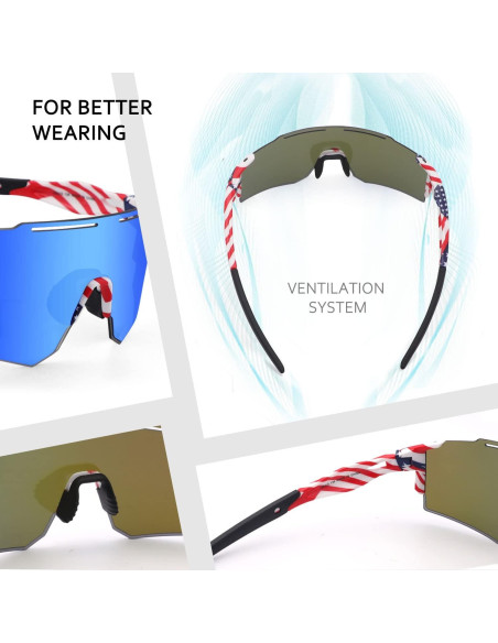 Gafas de Ciclismo Ukoly con 3 Lentes Intercambiables Gafas de Ciclismo Ukoly con 3 Lentes Intercambiables