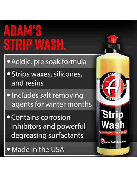 Jabón para Lavado de Autos Adam's Strip 473 ml - Removedor de Ceras y Sal