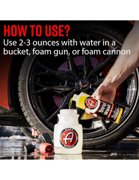 Jabón para Lavado de Autos Adam's Strip 473 ml - Removedor de Ceras y Sal