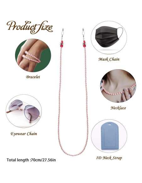 Cadena de Gafas de Perlas ABS 75 cm Soporte para Gafas Cadena de Gafas de Perlas ABS 75 cm Soporte para Gafas