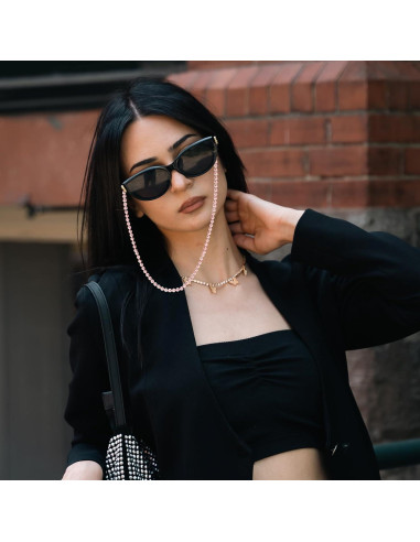 Cadena de Gafas de Perlas ABS 75 cm Soporte para Gafas