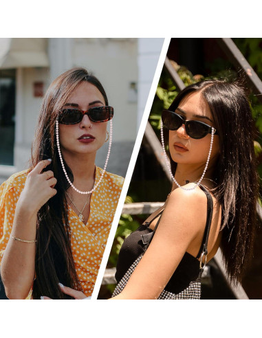 Cadena de Gafas de Perlas ABS 75 cm Soporte para Gafas