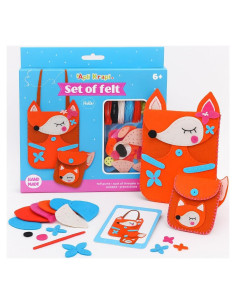 Kit de Costura de Fieltro Wise Elk - Bolsa Zorro y Monedero