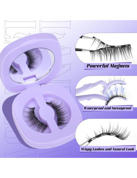 Pestañas Magnéticas Lanflower Wispy Naturales Sin Pegamento