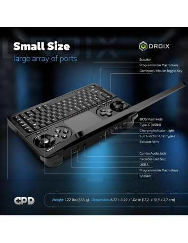 GPD Win Mini 2025 PC de Juegos Portátil 7" 1080p AMD Ryzen 7