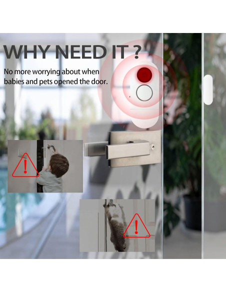 Alarmas de Puerta y Ventana Zabree 120DB - Paquete de 4