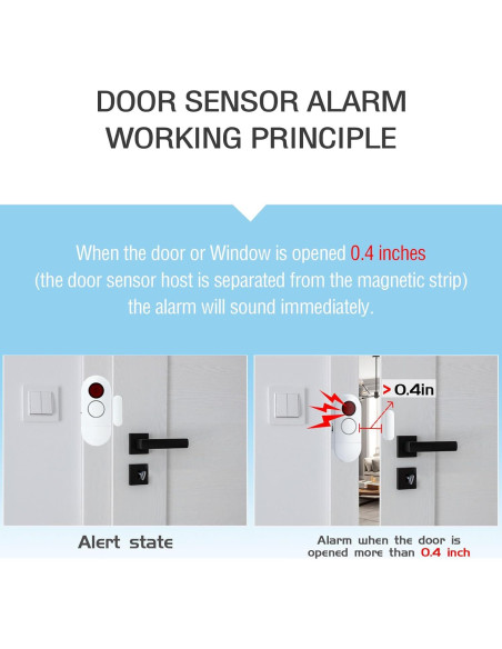 Alarmas de Puerta y Ventana Zabree 120DB - Paquete de 4