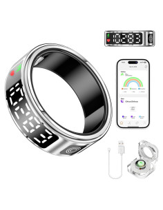 Anillo Inteligente Domhong SR08 con Pantalla LED y Monitoreo de Salud